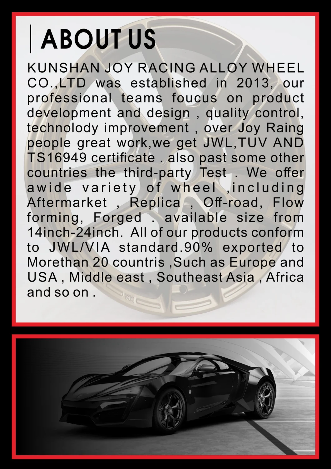 Offroad Durable Rust-Resistant Classic Machine Black Color Alloy Wheel for Toyota Replica Deisng