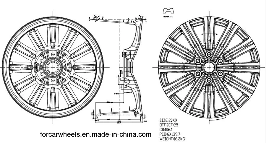 Rims Alloy Replica Wheel Wheels for Benz/Audi/Toyota/BMW
